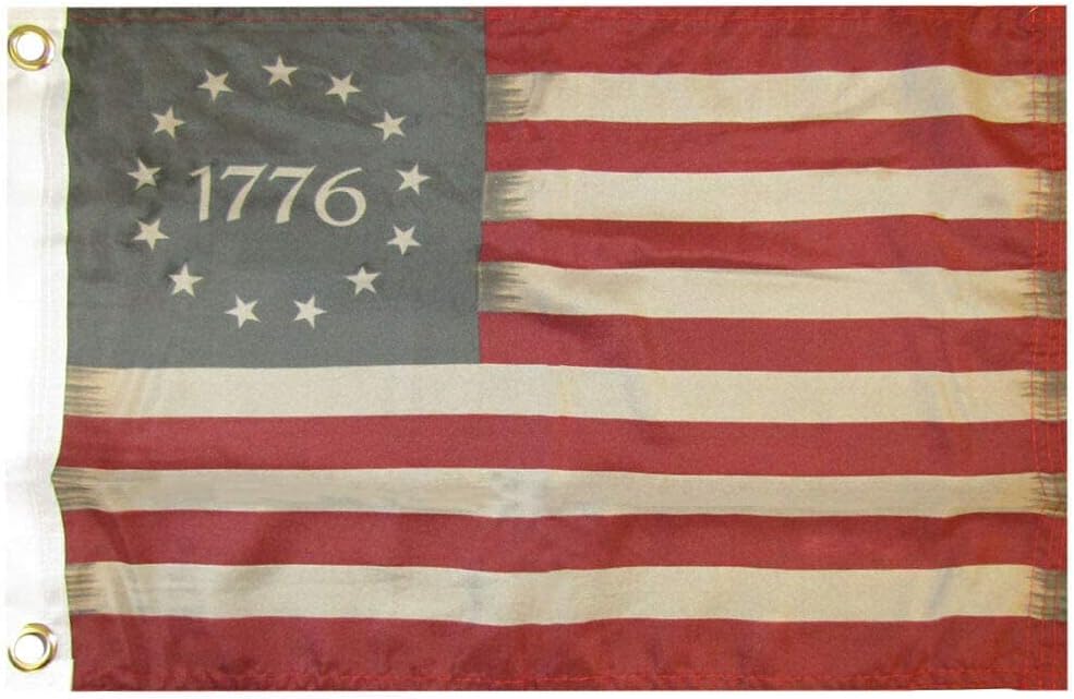 Новости Flakita 12 x 18 Betsy Ross 1776, Оцветени в Чай Ретро 100D Тъкани Поли Найлон 12x18 инча, Извънбордови Флаг, Знамето