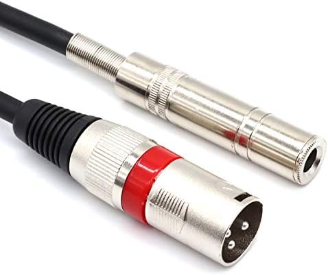 Кабел-адаптер SiYear 6,35 мм, 1/4 Женски-XLR мъжки, кабел за Свързване TS/TRS-XLR 3-пинов с дължина Четвърт инч (5 фута височина-1,5 м)