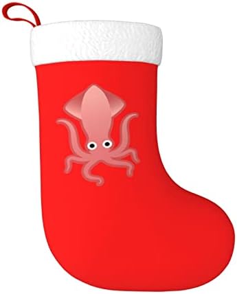 Сладки Коледни Чорапи с Гигантски Кальмаром от Варфа, Украшения за Елхи, Коледни Чорапи за Коледа на Празнични партита, Подаръци 18 Инча