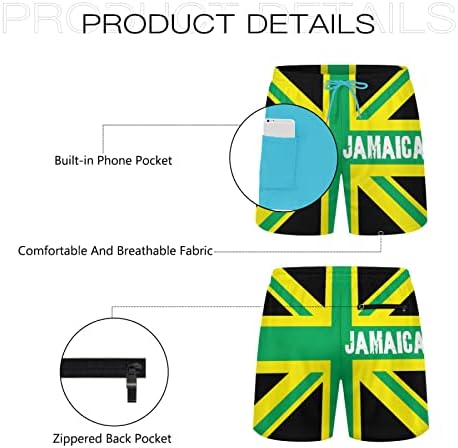 БУГХД Ямайка Ямайски Флаг на Кралство Мъжки Летни Плажни Шорти, Спортни топене