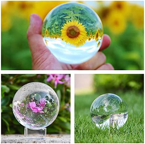 Кристална топка за снимки със стойка и калъф, Кристална топка за улов на слънчева светлина K9 с калъф от микрофибър, Декоративен аксесоар