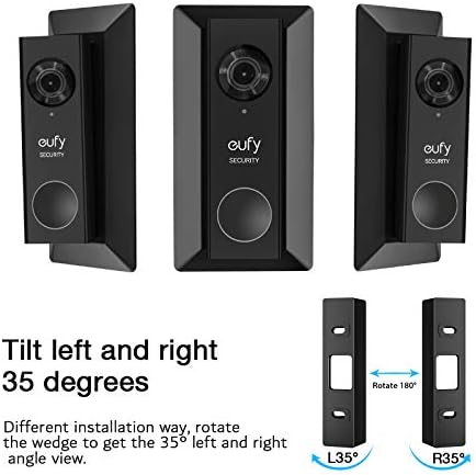 Стенни плоча VOMENC Идва с клин L35 °/R35 ° кабелна видеодомофон Eufy с разделителна способност 2K и кабелна видеодомофон с резолюция