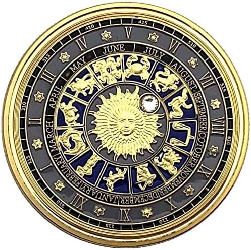Европа и Съединените Щати, 12 Съзвездия Диамант Монета Златен Лъв Колекция Възпоменателни монети Фън Шуй, който Иска Любов Златна