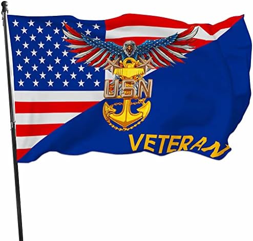 Флаг Ветеран от ВОЕННОМОРСКИТЕ сили на САЩ American Eagle с Медни Люверсами За Декор на Стаята В общежитието, Знамена в чест