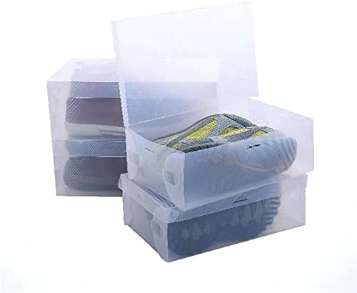 ENDAN Парусиновые Кутии 6 бр. Штабелируемая а обувките Кутия с Прозрачни Пластмасови Кутии За Съхранение на Обувки Капаци За дамски Обувки