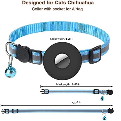 ZXDY Нашийник за котки с въздушна маркирани и отделяющимся камбана Нашийник за котки с въздушна етикет, Отразяваща Регулируема Каишка,