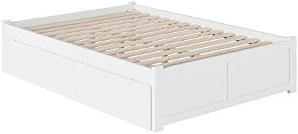 Легло AFI Concord на пълна платформа с Плосък изножьем и чекмеджета Urban Bed бял цвят и чекмеджета под леглото (Комплект от 2-х), Двойна