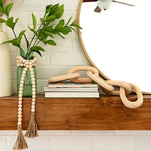Набор от декоративни дървени Връзки във веригата и Гирлянди от мъниста | Декор от Борова верига ръчна изработка|, Определени