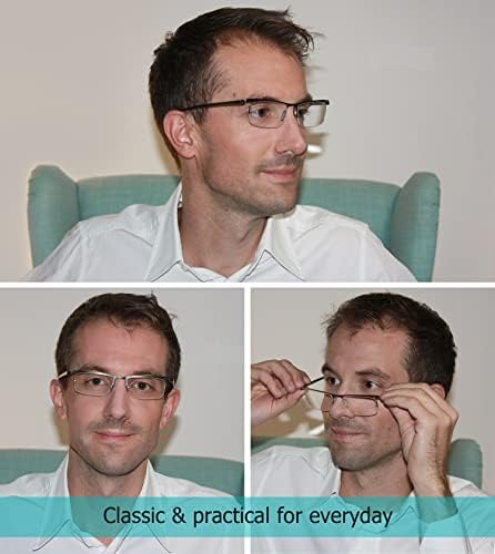LUR 3 опаковки очила за четене в полукръгла рамка + 4 опаковки класически очила за четене (само 7 двойки ридеров + 0,75)