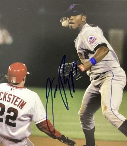 Хосе Рейес Подписа Снимка 8x10 Бейзбол Ню Йорк Метс с Автограф на Кратък Крак JSA - Снимки на MLB с автограф