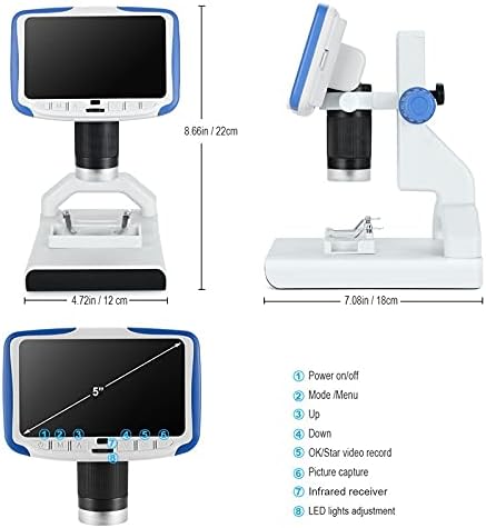 WDBBY 200X Дигитален Микроскоп 5 HD Дисплей Видео Микроскоп Електронен Микроскоп Истински Научен Биологичен Инструмент