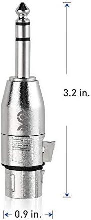 Кабела Е на стойност 2-Pack 6,35 мм, 1/4-Инчов Адаптер TRS-XLR от мъжете за една жена