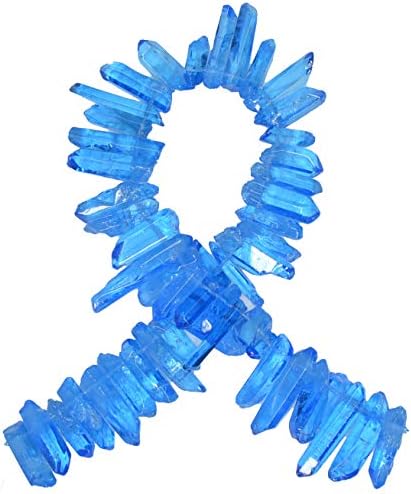 Хипнотични скъпоценни камъни: Нишка с предварително пробити точки от синия кристален кварц (0,75-1,25 инча) - 15-инчов конци