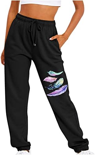 CHGBMOK Y2k Спортни Панталони за Жени с Еластична гумена лента За Кръста, Дамски Панталони Свободно, Намаляване, Дълги Панталони за почивка,