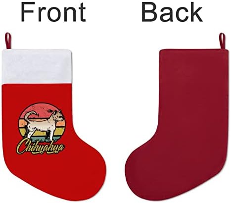 Цветни Коледни Чорапи за Чихуахуа Sunset Червено Кадифе, с Бял Пакет шоколадови Бонбони, Коледни Декорации и Аксесоари за вашето семейно