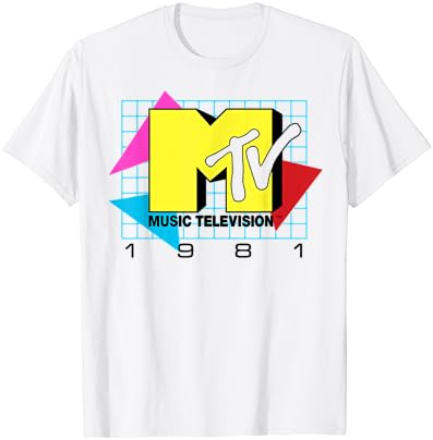 Тениска с логото на музикалния телевизия MTV 1981