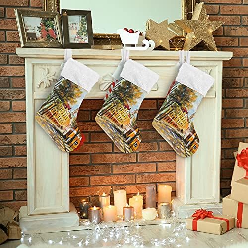 Коледни Чорапи ALAZA, Реколта Гомел, Есенни Класически Персонални Декорации за Отглеждане в Голям Размер за Семейни Тържества,