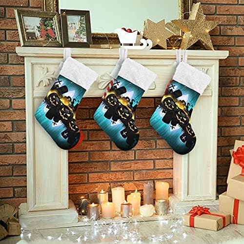 Коледни Чорапи ALAZA, Тиква за Хелоуин, Класически Персонализирани Големи Чорапи, Бижута за Семейни Тържества, декорация