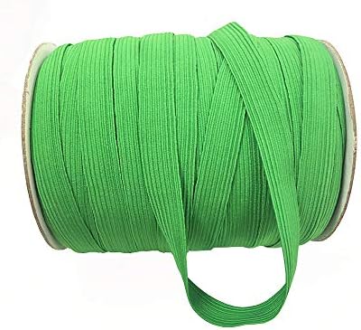 Сплетен еластичен кабел /еластичната въже / еластична лента /еластичната макара от плътен еластичен трикотаж ширина 5/8 инча (зелен,
