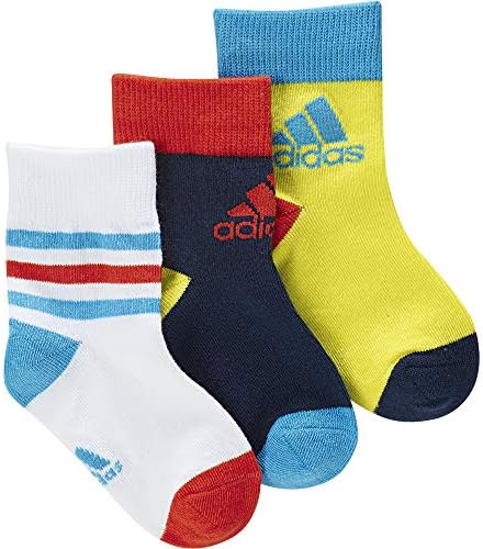Детски чорапи Адидас за тренировки на щиколотке, 3 двойки, Унисекс, за джогинг, за бебета, Многоцветни (EU 35-38, UK 2.5 - US 5)