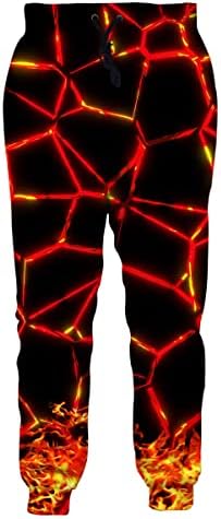 Goodstoworld Мъжки Стръмни Панталони за Джогинг 3D Новост Всекидневни Спортни Панталони с Шнурком