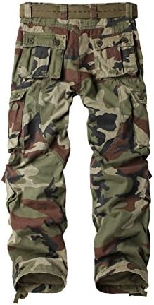 AKARMY Мъжки Ежедневни Панталони-карго във военната стил, Камуфляжные Панталони, Бойни Работни Панталони с 8 джоба (Без колан)