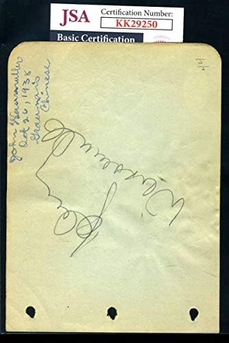 Джони Вайсмюллер Мейбъл Тод JSA Coa Автограф На страницата на албума