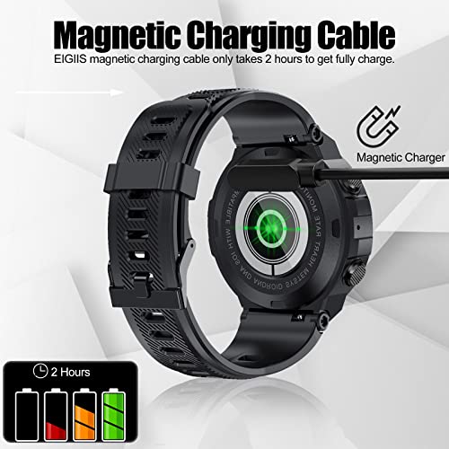 EIGIIS Зарядно Устройство за умни часа Smart Watch K22 K27 Магнитен USB-Кабел За зареждане с Дължина 21 инча 2 Опаковки Черен