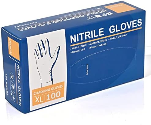 HISECOO [за Еднократна употреба пластмасови ръкавици от нитрил за 100 грама - 4 милиона Ръкавици без латекс и каучук, Нестерилни,