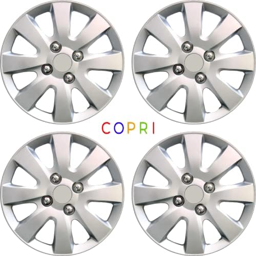 Комплект Copri от 4 Джанти Накладки 15-Инчов Сребрист цвят, Защелкивающихся на Главината, Подходящ За Toyota Prius, Yaris