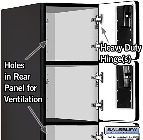 Дизайнерски шестиярусный кутия Salsbury Industries, черен, дървен шкаф с размери 6 '1 x 15