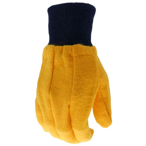 Мъжки жълт работна ръкавица BOSS за работа от дома с общо предназначение, 12 опаковки, Директен дизайн на палеца, Комфорт, Еластично