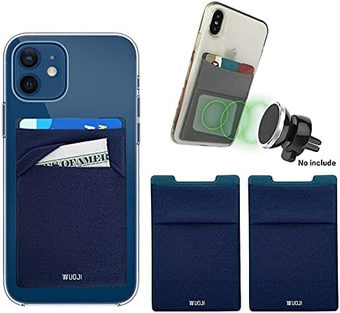 [2 елемента] 3 в 1 RFID Принудителна метална плоча в Чантата си за телефонни карти - Dual сигурен джоба - Закопчава на магнити -Самозалепващи стикер-Притежател на кредитна