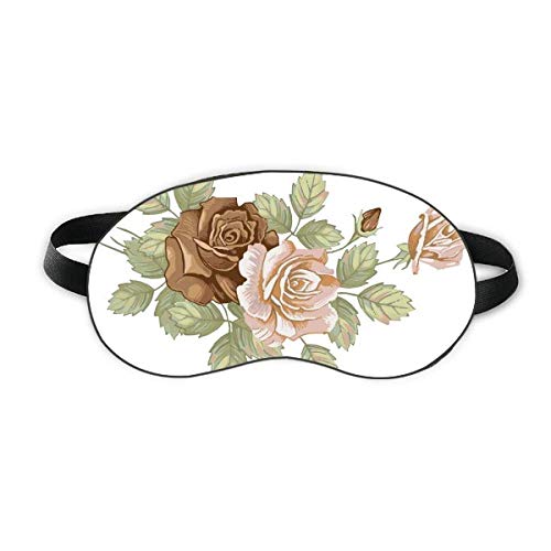 Розови Цветя, Листа Фигура Бели Рози Sleep Eye Shield Мека Нощна Превръзка На очите на Сивата чанта за Носене