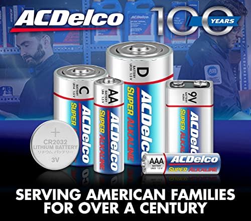 ACDelco 100 батерии тип AAA, суперщелочная батерия на максимална мощност и ACDelco 60 батерии тип АА, суперщелочная батерия