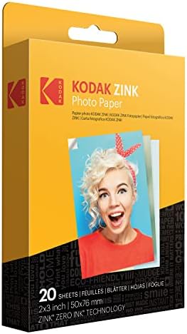 Мобилен фотопринтер снимка на действие на KODAK Step Slim - Комплект: 20 Опаковки цинков хартия, калъф