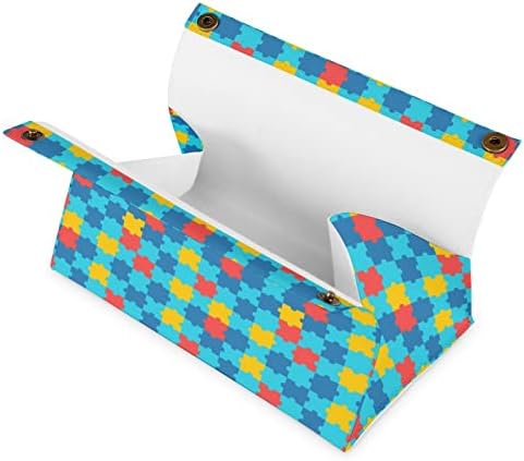 Информираността за Аутизма Капак Кутии за Салфетки От Изкуствена Кожа Притежателя Кутии За Салфетки Правоъгълен Калъф За
