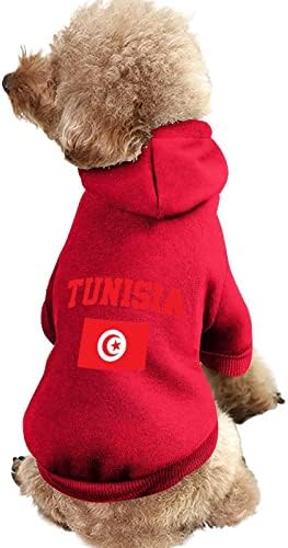 Знаме на Тунис Персонализирани Качулки За Домашни Кучета Мека Уютна Дрехи За Кучета Дишащи Пуловери за Домашни Любимци с Шапка