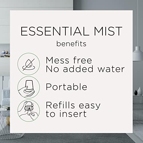 Фитил Air Essential Mist Зареждане, 1 карата, Цветя, Лавандула и Бадеми, Дифузор с Етерични Масла, Ароматизатори на въздуха