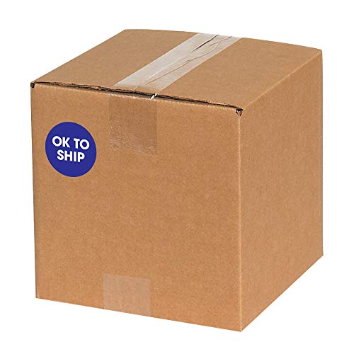 Кръгла издател Aviditi Tape Logic 2, OK to Ship, синя, Ролка от 500 стикери, за контрол на запасите и организация на склад