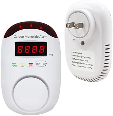 Детектори за въглероден оксид, WESHLGD Plug монитор сигнализация детектор за CO С led цифров дисплей и гласови оповещением за дома /