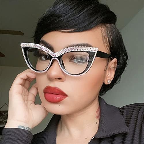 модни преходни фотохромичните бифокални очила Котешко око за жени с пресбиопия, слънчеви очила за четене с блестящи кристали