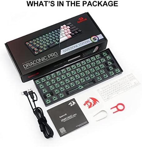 Комплект геймърска механична клавиатура Redragon BBK530 Pro на поръчка – 60% 61 Клавиша Модулна клавиатура САМ RGB – Компактна клавиатура