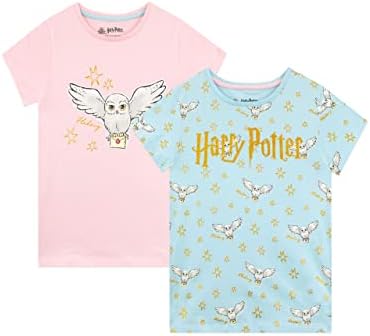 Комплект тениски Harry Potter Girls Hedwig от 2 детски Тениски с къс ръкав, 2 комплекта