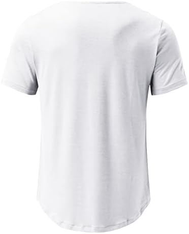 Maiyifu-GJ Мъжки Ежедневни Однотонная Тениска с V-образно деколте, Мъжки Бизнес Памучен Бельо Тениска за Фитнес С Къс ръкав