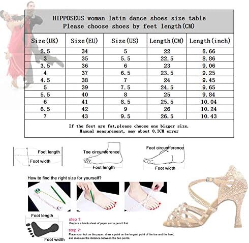 HIPPOSEUS/Дамски обувки за латино танци балната зала с кристали, Модерни Вечерни обувки за Танго и Салса, Ток 8,5 см, Модел