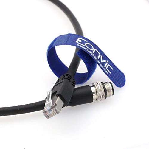 Гъвкав кабел за промишлени камери Eonvic M12, 4-пинов D-Code RJ-45 Gigabit Cognex Industrial Camera High Flex Кабел (8 М, 4-пинов