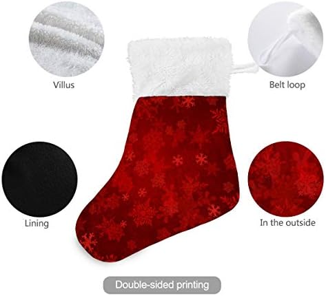 Коледни Чорапи ALAZA, Коледни Снежинки, Червени Класически Персонализирани Малки Чулочные Украса за Семейни празници, Определени декор