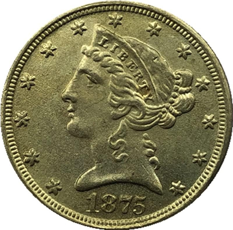 17 Различни Дати Версия на CC 5 Златни монети Liberty от месинг Старинни занаяти Чуждестранни Възпоменателни монети