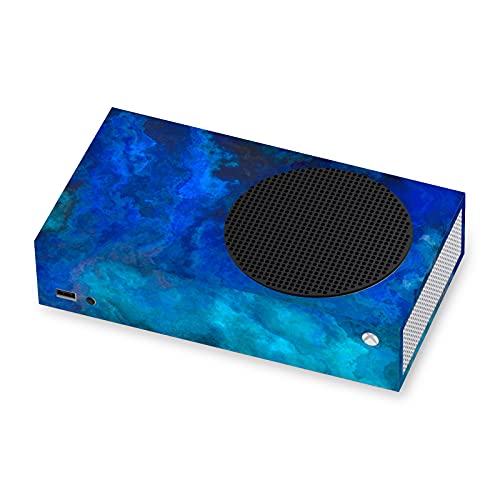 Дизайн на своята практика за главата Официално Лицензиран LebensArt Blue Malachite Art Mix Матова повърхност Винил Стикер Калъф за игра кожа, Съвместим с конзола Xbox серия S